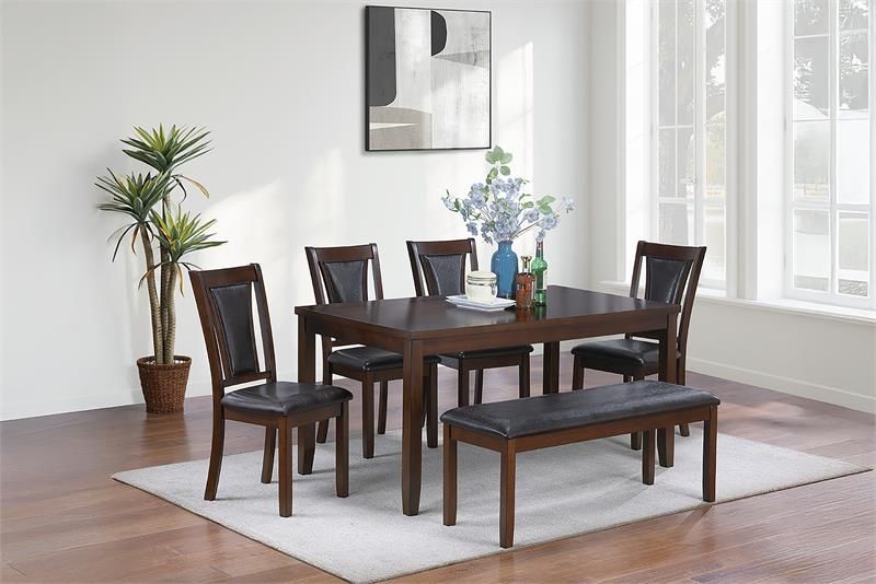 6 Piece Dining Set – Walnut Color