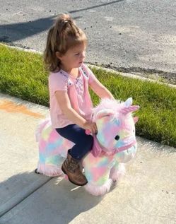 Kids Ride-On Plush Unicorn Toy