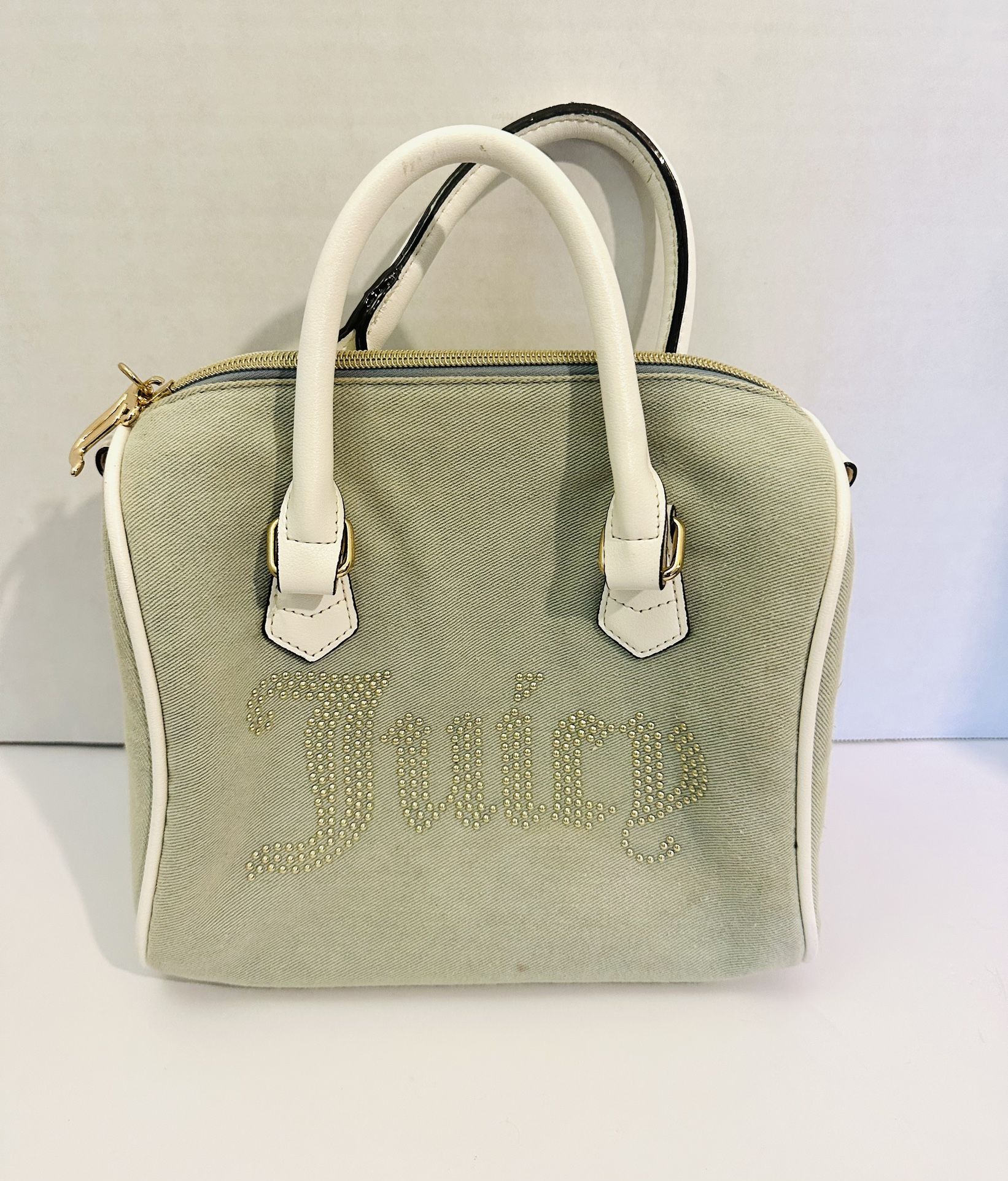 Juicy Couture Denim With Studded Logo Satchel Bag Purse -USED