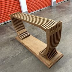 Mid Century Slatted Console Table