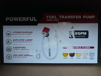 ššš 3.8 GPM Fuel Transfer Pump with Auto-Stop ā Battery/USB Powered