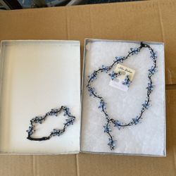 Blue Crystal Jewelry Set