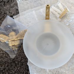 Frosted Glass Brass Bee Soap Holder