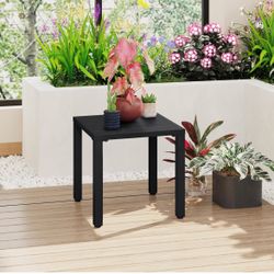 Outdoor Side Table, Small Metal Square Side Table, Easy Maintenance & Weather Resistance, Outside End Table for Patio, Porch, Deck, Pool, Indoor/Outdo