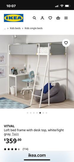 IKEA - Vitval Loft Twin Bed Frame (White) Includes Twin Mattress