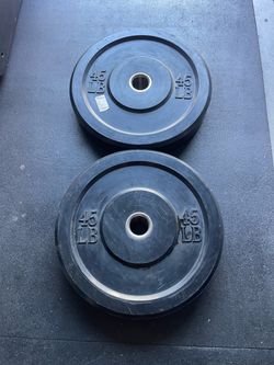 45lbs Olympic Bumper Weight Plates…. Home Gym Fitness….