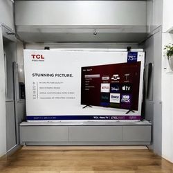 HD138 75” TCL smart 4k Roku led tv 