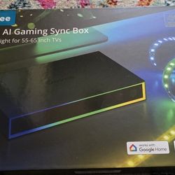 Govee HDMI2.0 AI Gaming Sync Box Kit, 4K Gaming Box & 11.8FT RGBIC TV LED Backlight for 55-65 inch TVs, AI Lighting Effects, Works with Alexa Google A