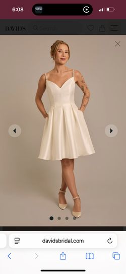 Mikado Short Dress with Crystal Straps