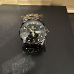 BINBOND Men’s Black And Gold Luxury Watch