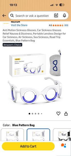 Motion sickness glasses.