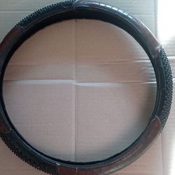 Leather steering wheel cover.