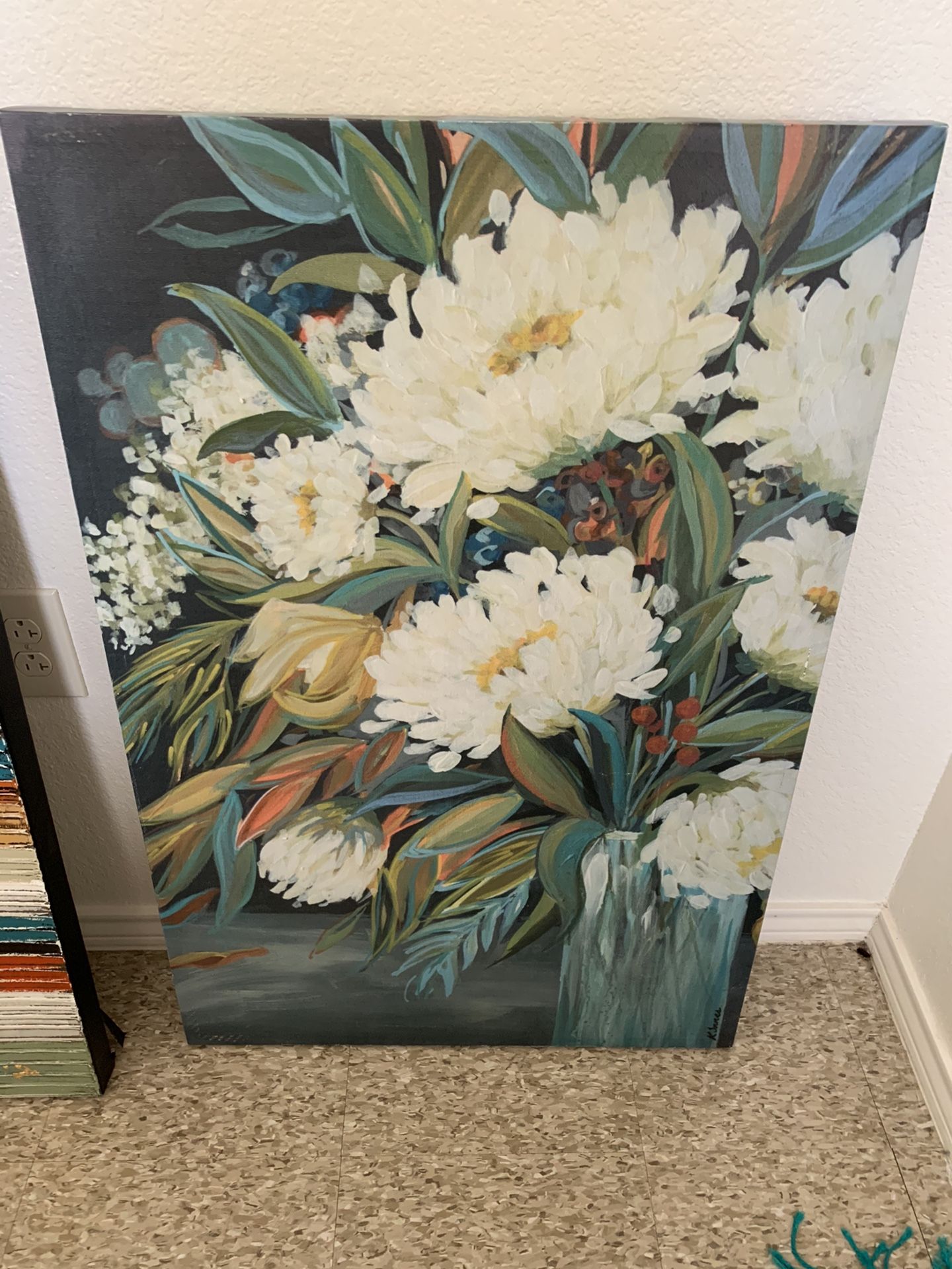 Flower artwork decorative frame