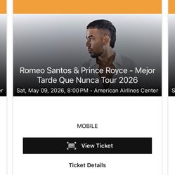 Romeo Santos And Prince Royce Concert Tickets 