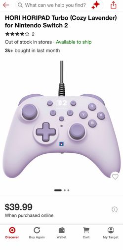 HORI HORIPAD Turbo controller (Cozy Lavender) for Nintendo Switch 2.