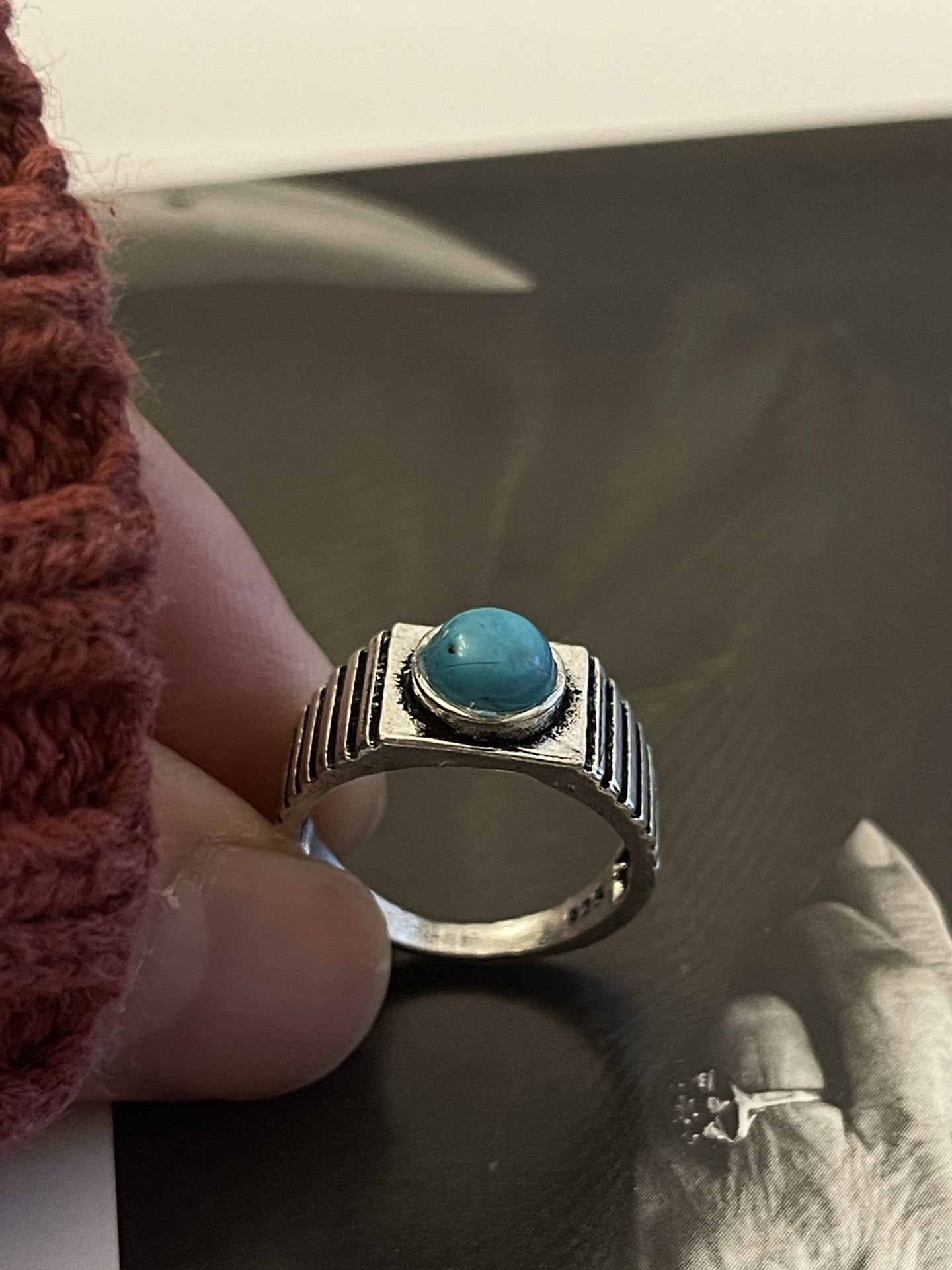 Sterling Silver Turquoise Ring Barse 925 Size 6