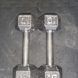 Cast Iron Solid Hex Gray Dumbbells

