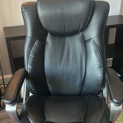 High Back Ergonomic Faux Leather Executive Swivel Office Chair with Padded Arms