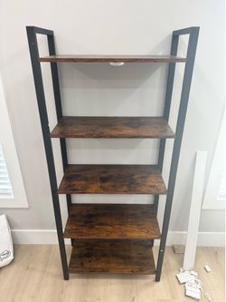26” wide 5 tier wood shelf (assembled)