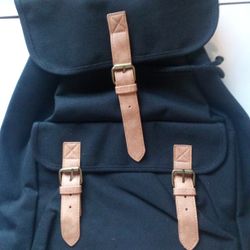 Black Canvas Backpack 