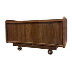 Vintage Mid Century Modern Mini TV Console or Cabinet on Casters