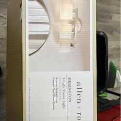 Merington 21.5-in 3 Light Brushed Nickel Transitional Bathroom Vanity light