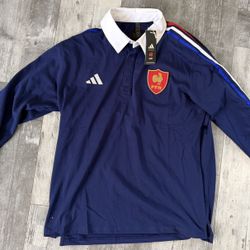 Adidas France Long Sleeve Culture Rugby Jersey - Men's Size M - JP0364