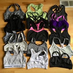 Large Lot 15 Sports Bras Size M