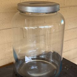 5.5 Gallon Clear Glass Jar With Metal Lid For Food Storage Terrarium Fish Tank Aquarium