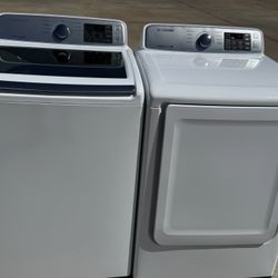 Samsung washer and dryer top loader large load capacity electric working perfectly no problems at all extra for delivery same day delivery and install