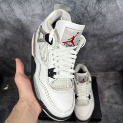 Size 7 Jordan 4 White Cement With Box 