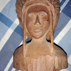 1971  Solid Wood Hand Carved Indian Paper Weight!