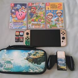 Nintendo Switch OLED Zelda Edition + Games