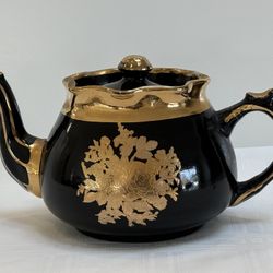 Vintage Arthur Wood Black & Gold Teapot 4719 England