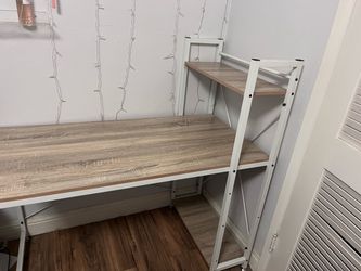 Gray wooden desk