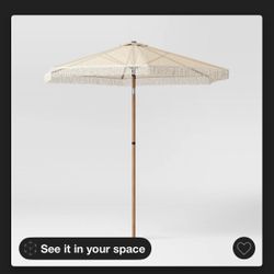 THRESHOLD MACRAME PATIO UMBRELLA 