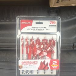 Diablo 8-Piece Speedemon Spade Bit Set – NEW – Fast Clean Wood Drilling
