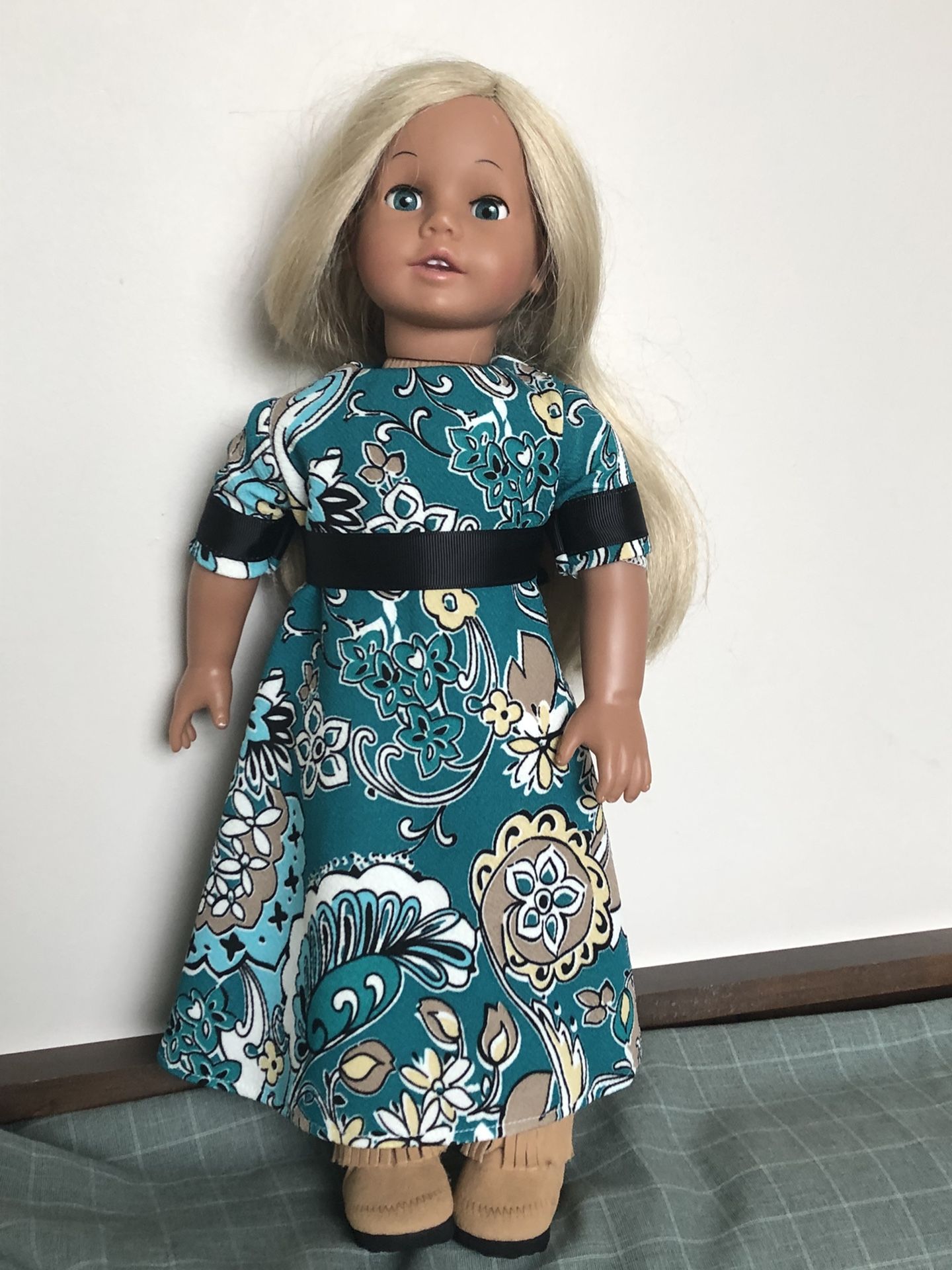 New handmade homemade 18” modest full length doll dress
