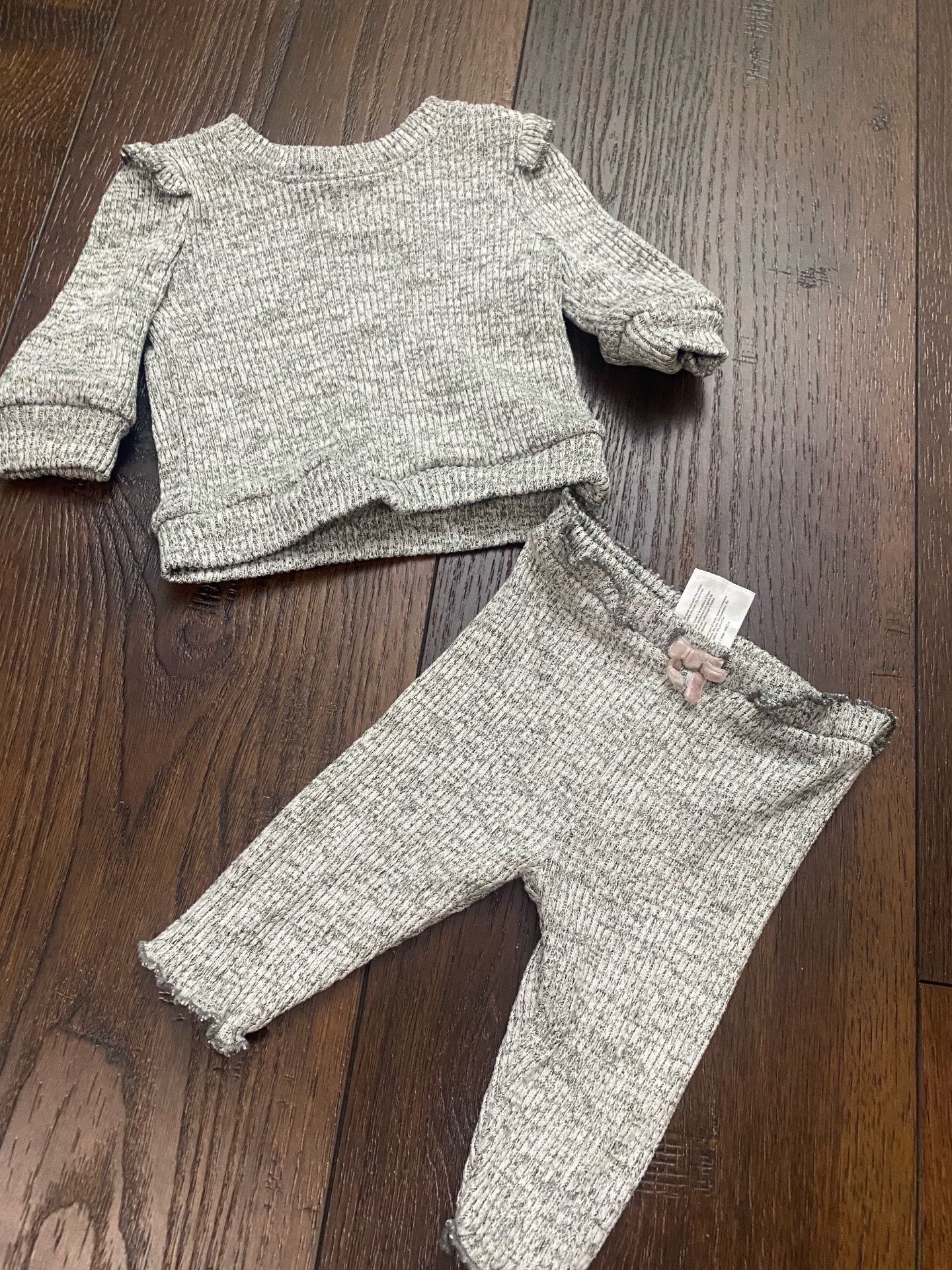 Girls gray sweater and pants size 3 months by Osh Kosh #13