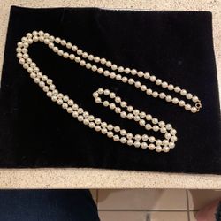 Vintage 54” Faux Pearl Necklace