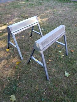 Pair Folding Steel Sawhorses