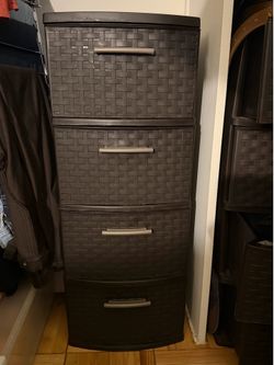 Dark Brown 4-Drawer Plastic Storage Unit