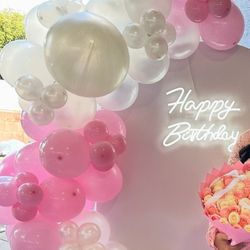 Birthday/ Valentines/ Galentines Backdrop Pink And White  