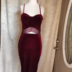 Large Burgundy Velvet Dress