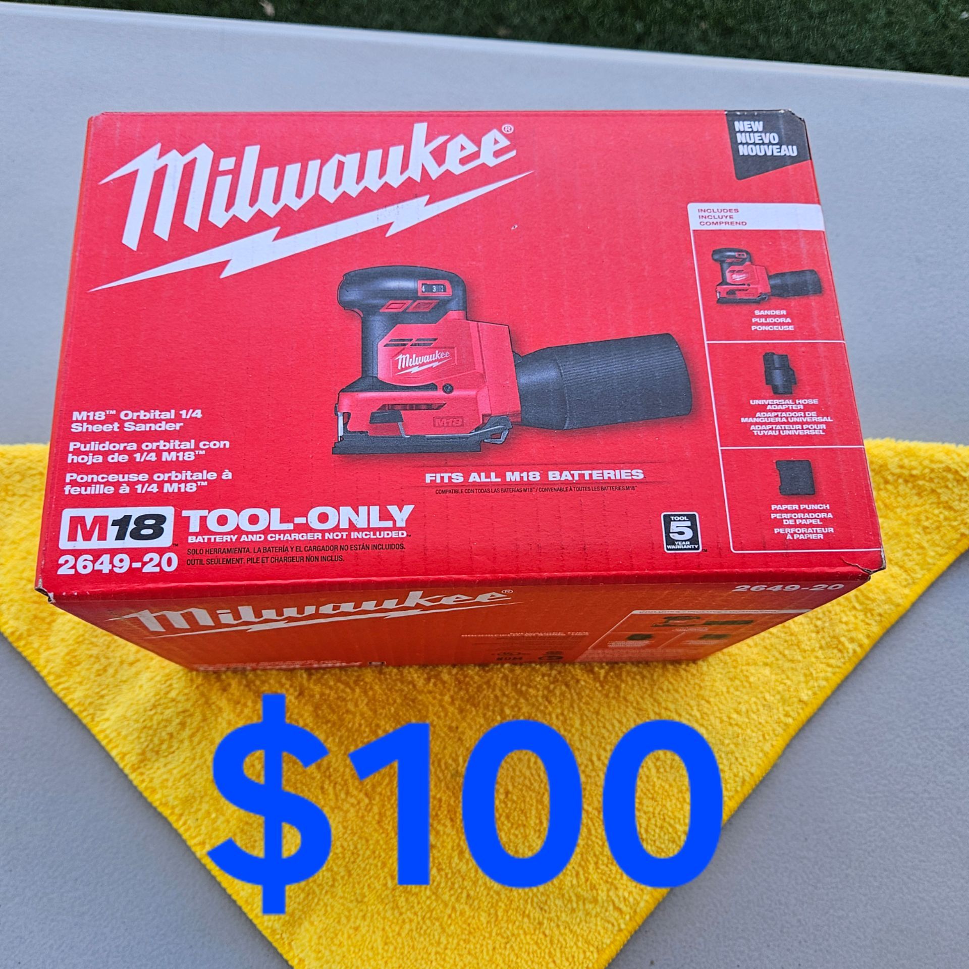 $100 Milwaukee 18-Volt Square Sander (Tool-Only)
