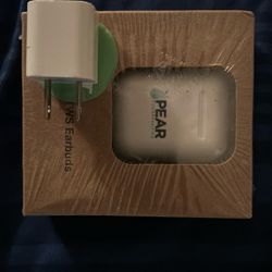 Pear Wireless Earbuds New In Sealed Box Very Similar To Apple Earbuds Comes With A Real Apple Charging  Block Heavy Bass Sound Earbuds!