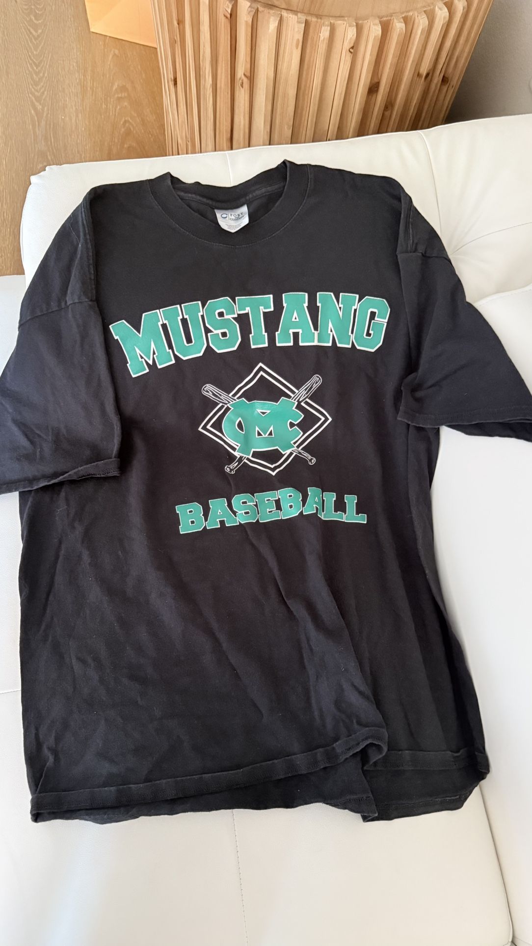 Vintage Mustang Baseball Graphic T-Shirt Black XL