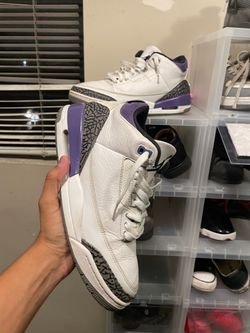 Jordan 5 size 10 white and purple