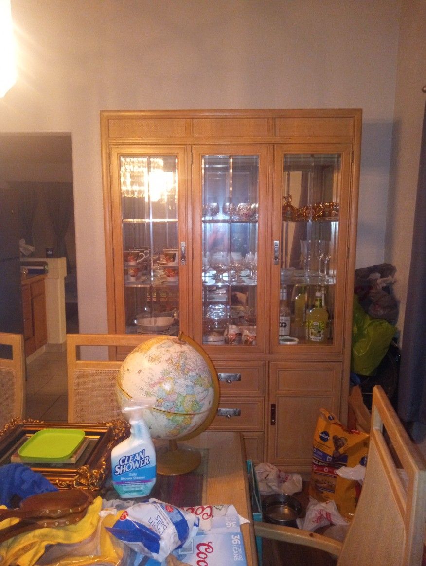 Hutch And Dining Table Set