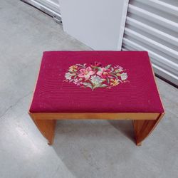 Antique Embroidery Footstool